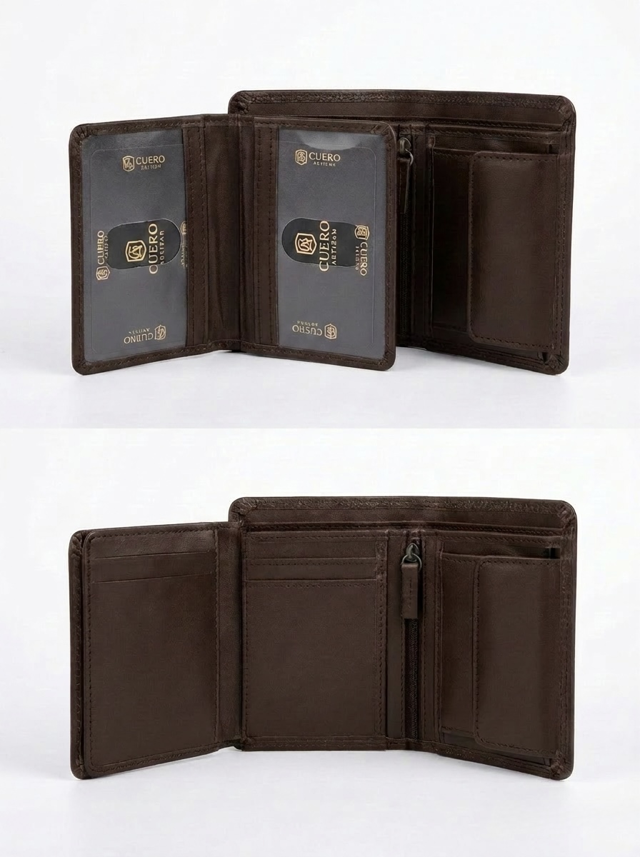 Espresso Essence Brown Men’s Purse – Sleek Compact Everyday Wallet - Image 4
