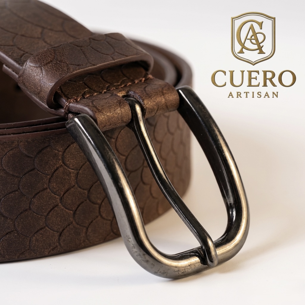 Crimson Scale Brown Belt – Premium Textured Leather Dress Belt - Image 9