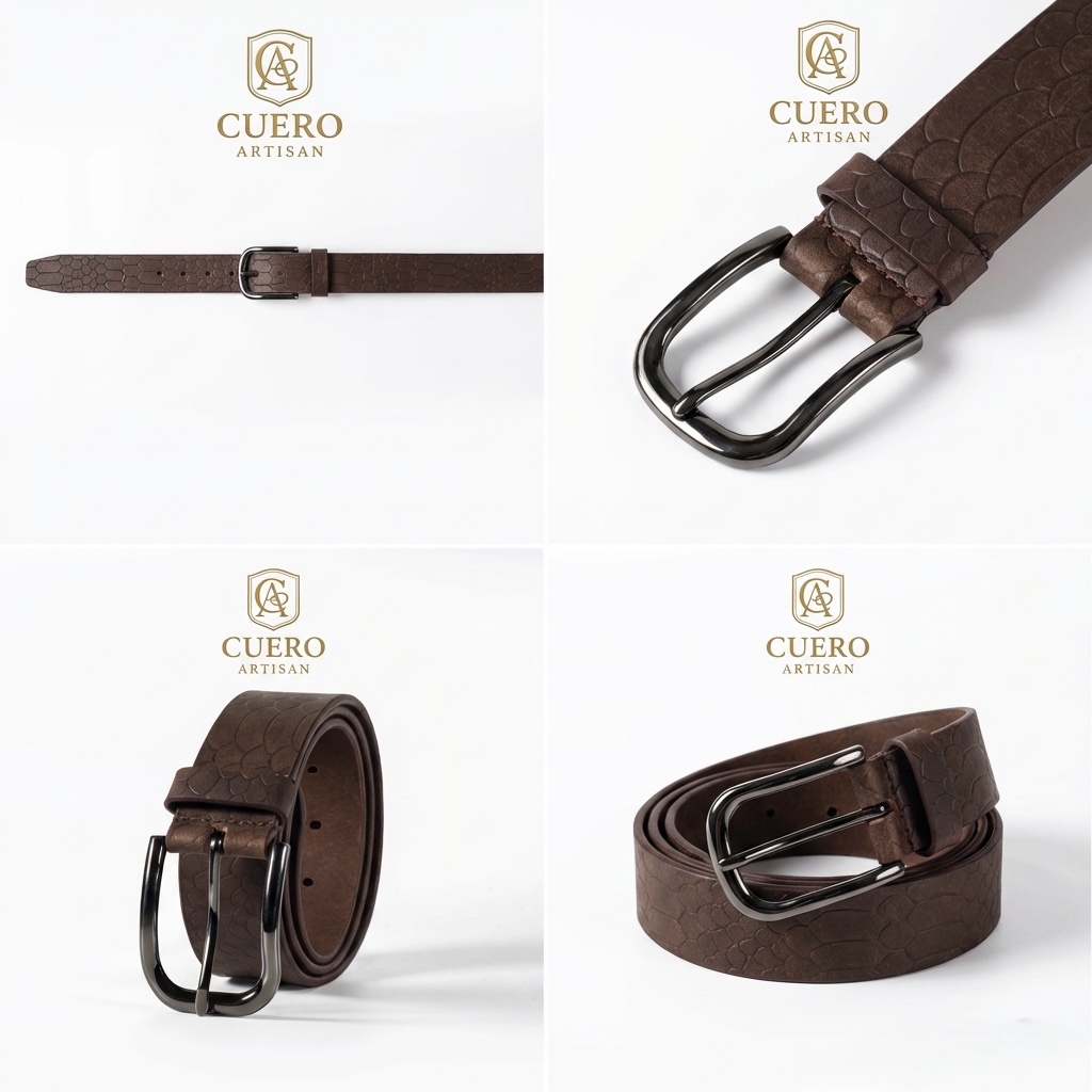 Crimson Scale Brown Belt – Premium Textured Leather Dress Belt - Image 8