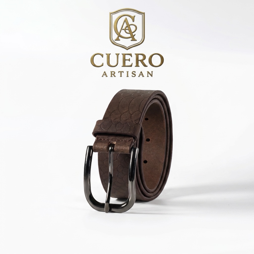 Crimson Scale Brown Belt – Premium Textured Leather Dress Belt - Image 7