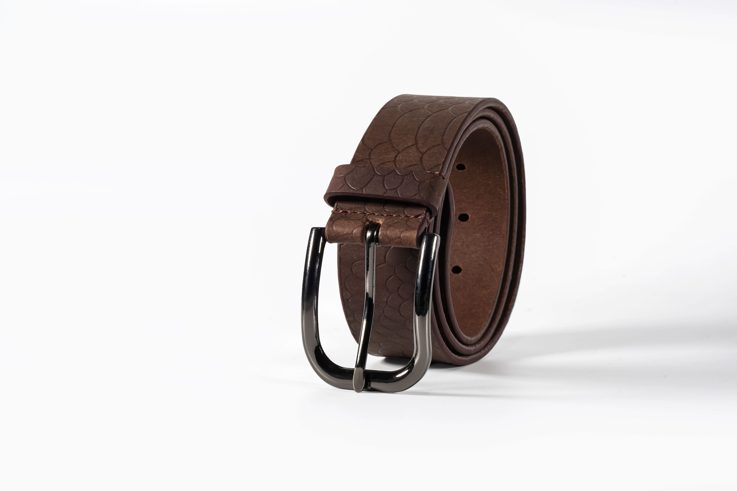 Crimson Scale Brown Belt – Premium Textured Leather Dress Belt - Image 4
