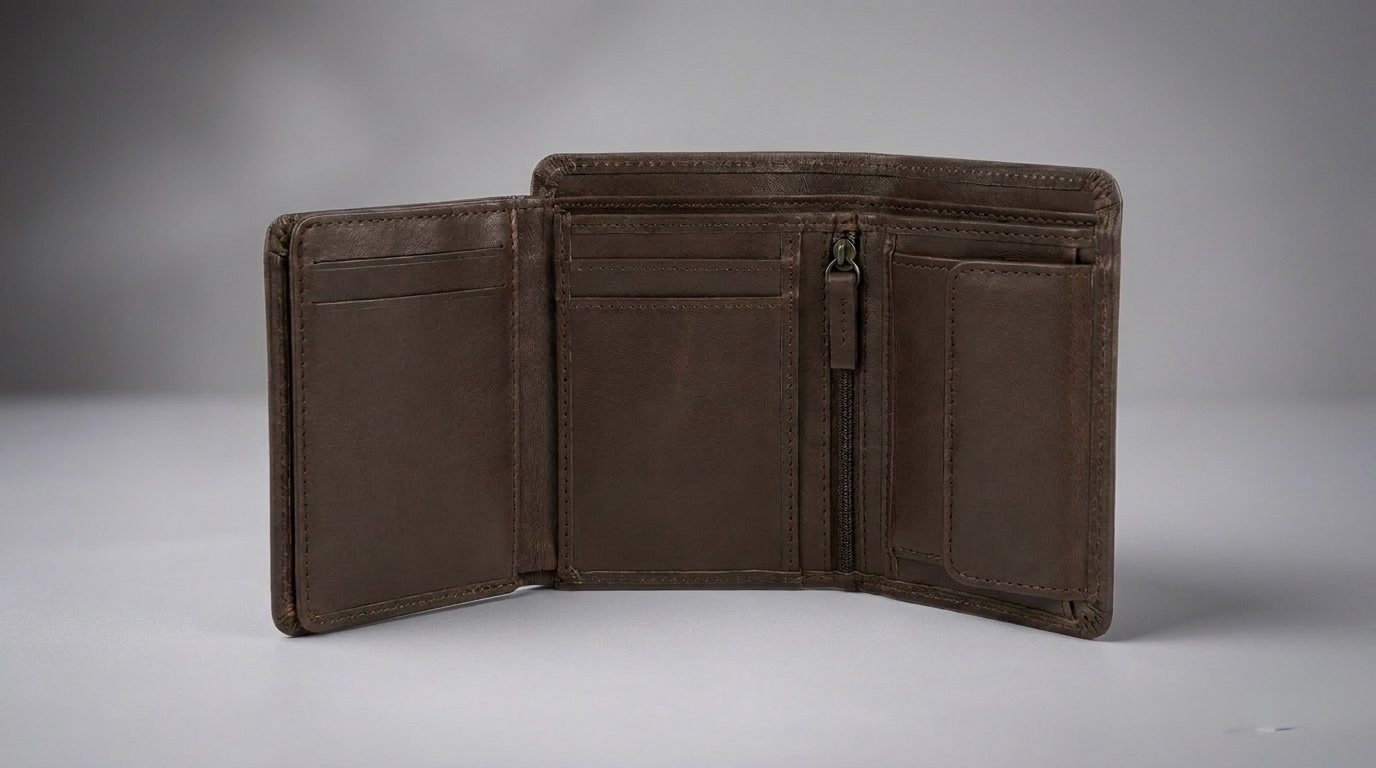Espresso Essence Brown Men’s Purse – Sleek Compact Everyday Wallet - Image 2