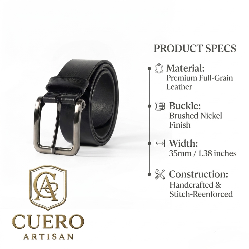 Sterling Core Black Belt – Premium Automatic Leather Ratchet Belt - Image 9