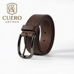 Crimson Scale Brown Belt – Premium Textured Leather Dress Belt