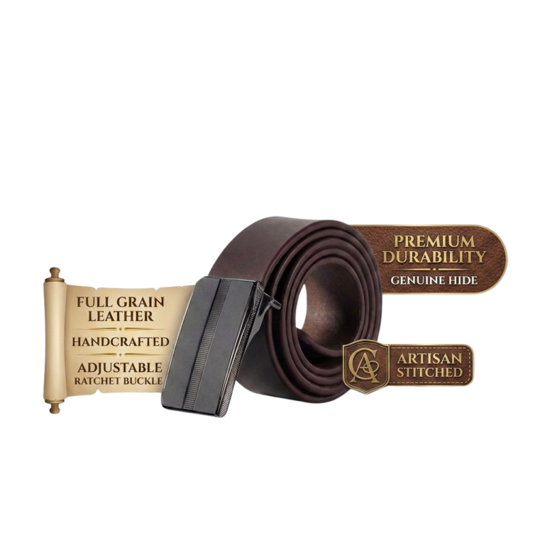 Auburn Edge Brown leather belt by Cuero Artisan