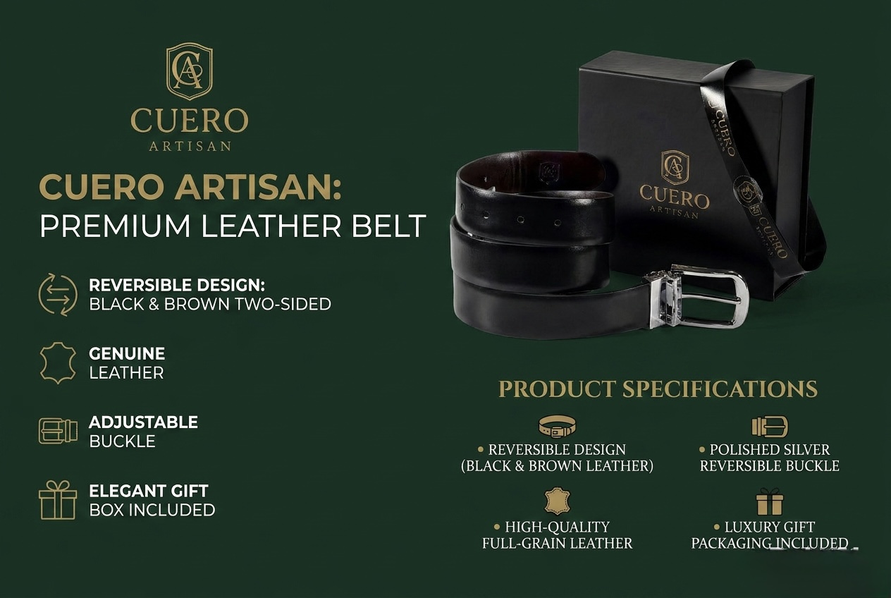 Cuero Artisan leather belt gift packaging